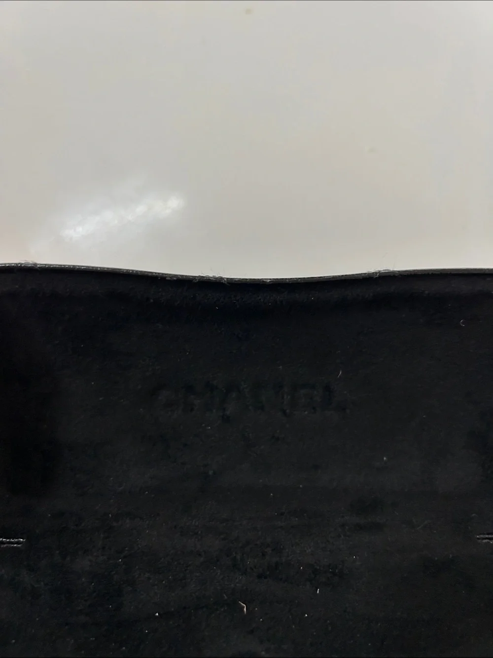 Black Chanel glasses case